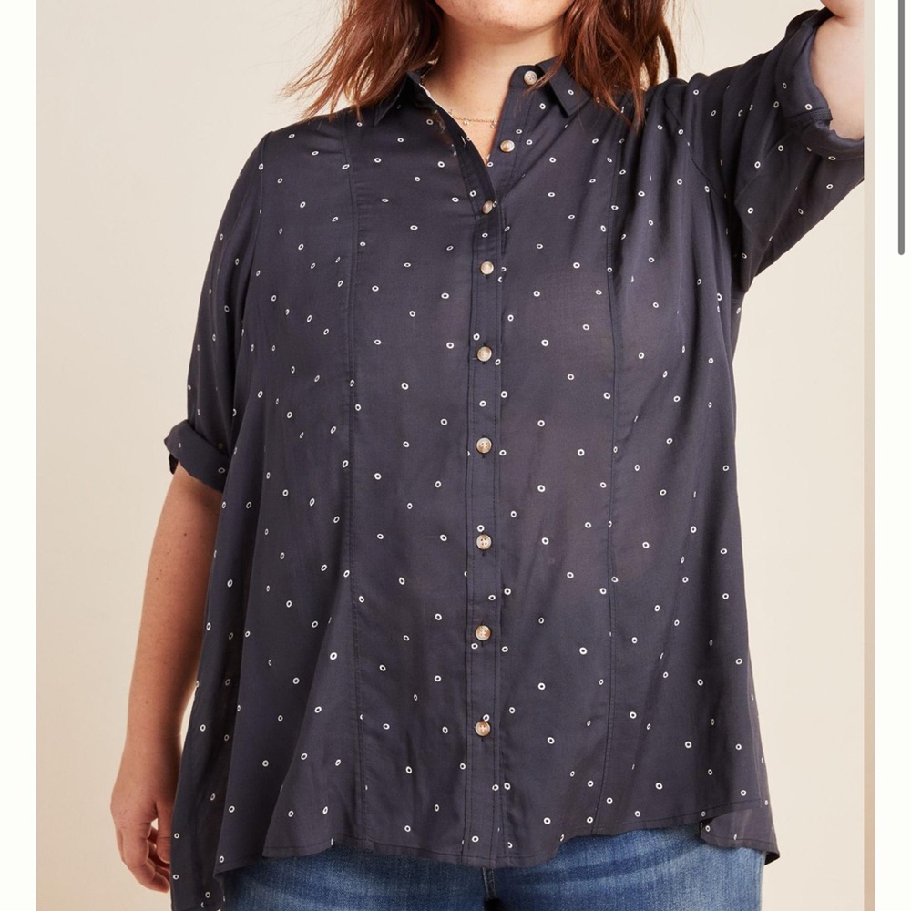 NWOT Maeve Monika button down tunic Anthropologie - Picture 5 of 13